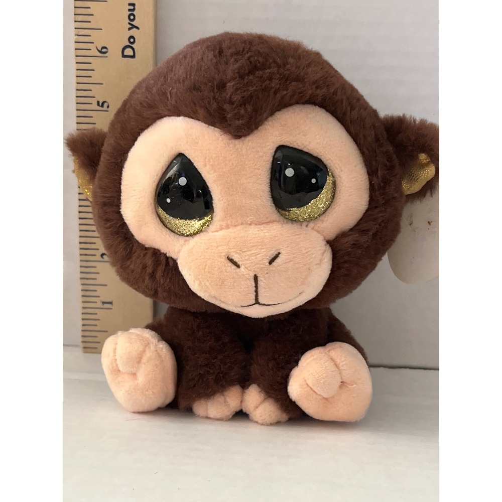 Cutie Pet-tudies Brown Monkey‎ Plush 6 Inch Big Glitter Eyes Stuffed Animal Toy